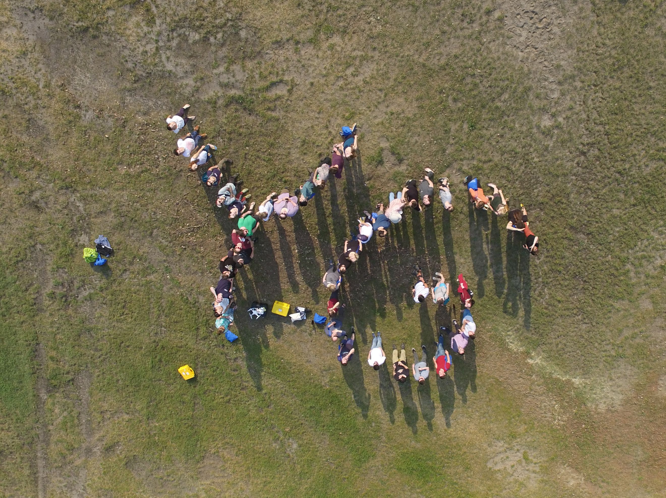 Group picture of the 2016 Young Geomorphologists' workshop in Werbellinsee (taken by Kristen Cook and her drone)
